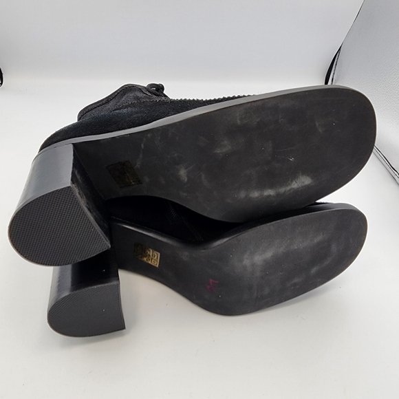 JEFFREY CAMPBELL Scenes Brogue Zip Bootie In Black Suede, Size 7.5 - Picture 5 of 7